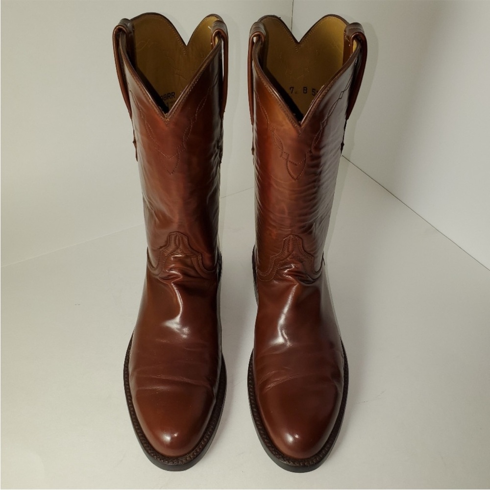 Lucchese Classics Men's Western Roper Boots Color Brown Size 7 B Handmade